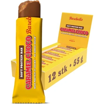 Imagen de Barebells Barrita de proteínas Blanda (12x55g) Barritas gourmet Chocolate con caramelo