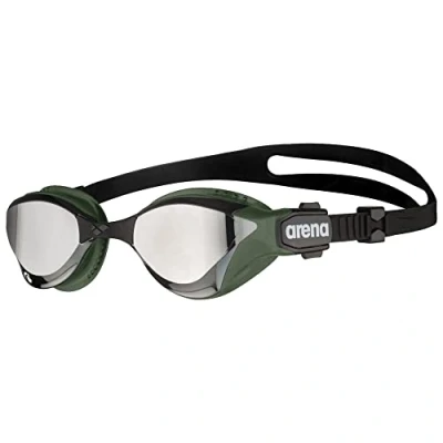 Imagen de arena Cobra Tri Swipe Mirror Gafas de Triatlón Unisex para Adultos, Natación con Lentes Espejo, Antivaho, Protección UV, 3 Puentes Nasales Intercambiables