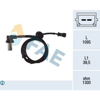 Imagen de FAE 78062 Sensor de ABS Eje delantero inductivo 2 1095 AUDI: A4 B5 Berlina, Avant, VOLKSWAGEN: Passat GP Variant, Berlina