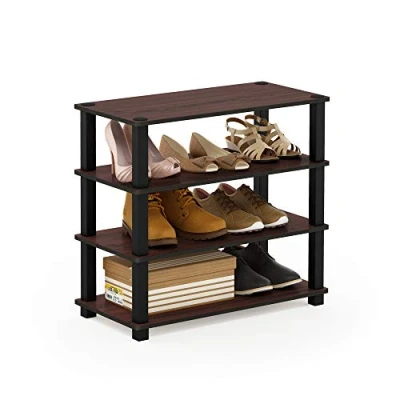 Imagen de Furinno Zapateros, Dark Cherry and Black, 4 Tier Single