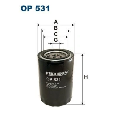 Imagen de FILTRON OP 531 Filtro de aceite 3/4 16 UNF enroscable OPEL: Omega A Berlina, Ascona B Rekord E1 Berlina
