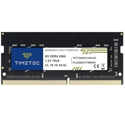 Imagen de Timetec 8GB DDR4 2666MHz (DDR4 2666) PC4 21300 ((PC4 2666V) Non ECC Unbuffered 1.2V CL19 1Rx8 Single Rank 260 Pin SODIMM Laptop Notebook PC Computer Memory RAM Module Upgrade (8GB)