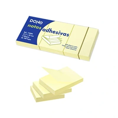 Imagen de Dohe Pack de 3 blocs x 100 hojas notas adhesivas, 37,5 50 mm (75000)