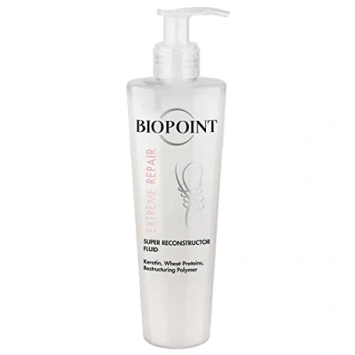 Imagen de Biopoint Extreme Repair Fluido para el cabello Super Reconstructor Pre Champú, acción nutritiva y fortalecedora, promueve la reconstrucción de fibra capilar, 200 ml
