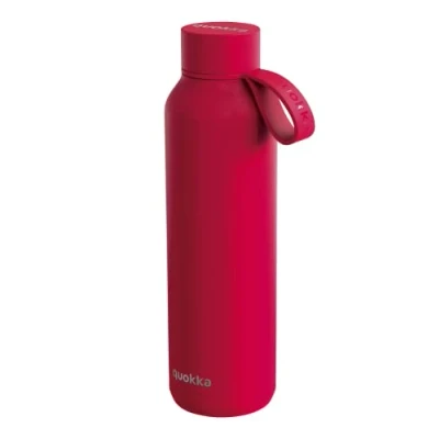 Imagen de Quokka Botella Termo Acero Inoxidable Solid con Colgador Cherry Red 630 ML