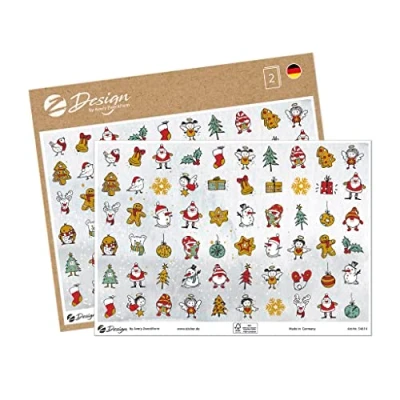 Imagen de Avery España 54614 pegatinas adhesivas con motivos navideños de papele n relieve, din A5, 2 hojas por paquete 120