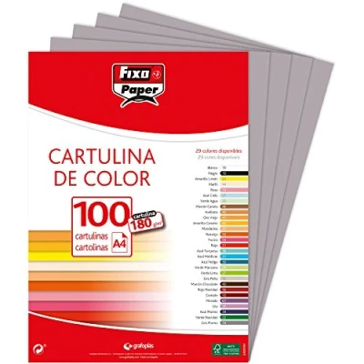 Imagen de Fixo Paper 11110474 Paquete de cartulinas A4 100 unidades color gris oscuro, 180g