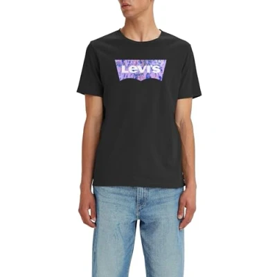 Imagen de Levi&#039;s Graphic Crewneck Tee Camiseta, Watercolor Bw Fill Caviar, S para Hombre
