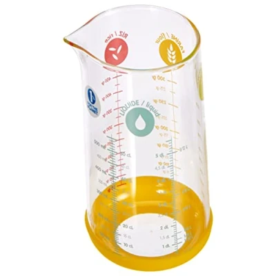 Imagen de PEBBLY pkm 0500j Jarra medidora con Base de Silicona Vidrio Amarillo 10 x 8 16 cm