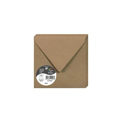 Imagen de Clairefontaine 29008C Pack de 20 sobres Pollen 14x14 cm 120g/m2 Marrón Kraft