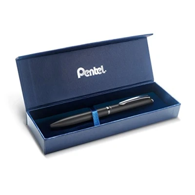 Imagen de Pentel BL2007 EnerGel Roller Gel de alta gama retráctil punta 0,7 mm, cuerpo metal mate negro Caja regalo