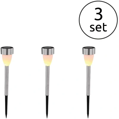 Imagen de Globo Lámpara LED con pica 33576 3, acero inoxidable, juego de 3