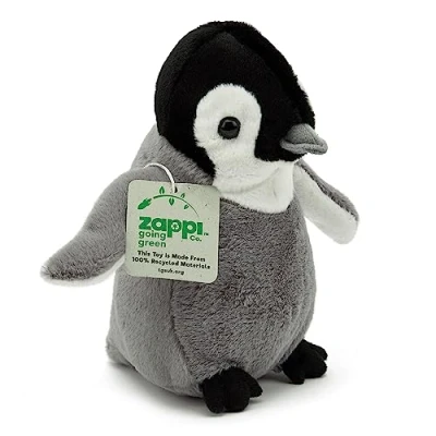 Imagen de Zappi Co Peluche 100% Reciclado de Polluelo pingüino (22cm Ancho) Suave, Mullido, ecológico, colección Animales para recién Nacidos Primer Hijo
