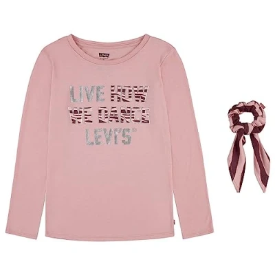 Imagen de Levi&#039;s Kids Lvg ls zebra Camiseta with scrunchi Niñas Glaçage Rosa. 14 años
