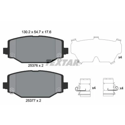 Imagen de TEXTAR 2537601 Juego de pastillas freno con avisador acústico desgaste accesorios DODGE: Journey MPV, FIAT: Freemont