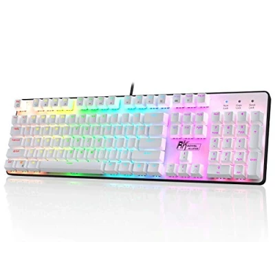 Imagen de RK ROYAL KLUDGE RK920 Teclado mecánico de tamaño Completo, para Juegos con retroiluminación arcoíris, Cable 104 Teclas numérico, Interruptor marrón táctil