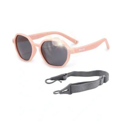 Imagen de Maesy Gafas de Sol para Bebé y Niño, 1 3 Años, Protección Polarizada UV400, Montura Flexible Blanda, Cinta Elástica Ajustable, Seguras Cómodas Niños, Rosa Claro, Yana