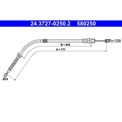 Imagen de ATE 24.3727 0250.2 Cable de Freno Mano 771