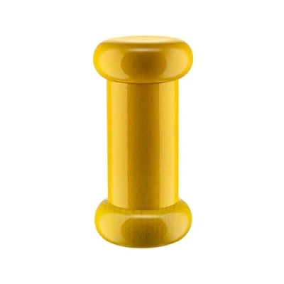 Imagen de Alessi Totem Domestici ES19 1 Molinillo de Sal, Pimienta y Especias Diseño en Madera Haya, Amarillo, Negro Blanco