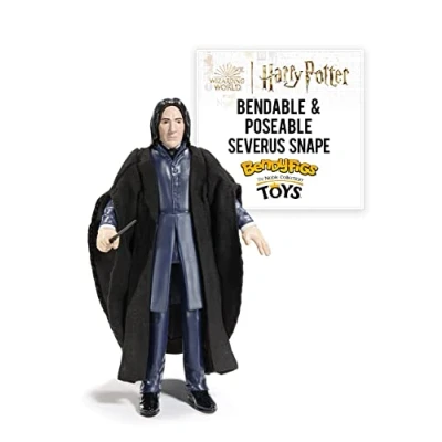 Imagen de BendyFigs The Noble Collection Harry Potter, Severus Snape, Toys 16 cm Bendable Posable Collectible Doll Figura con Soporte y Mini Accesorios, NN7370