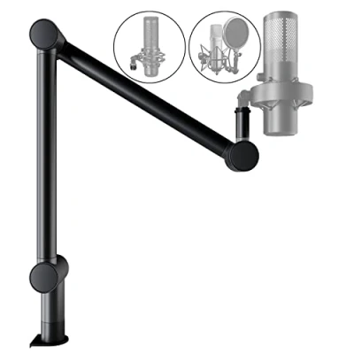 Imagen de DOCKIN® brazo de Micrófono premium [giratorio 360] Compatible con micrófonos RØDE, Razer, etc. Soporte para