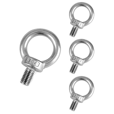 Imagen de QWORK 4 Piezas M12 Cancamo 300KG Anillos de Elevación, Perno Ojo Levantamiento Rosca Macho in 304 Acero Inoxidable