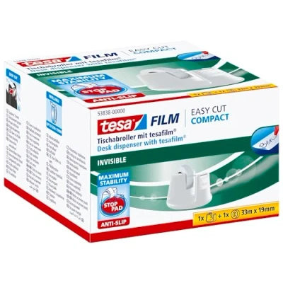 Imagen de tesa Portarrollos EasyComp, color blanco, 33m x 19mm (53838 00000 02)