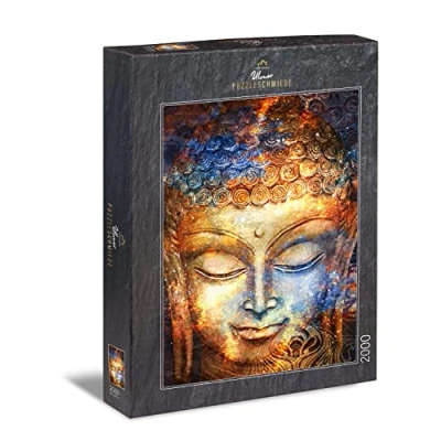 Imagen de Ulmer Puzzleschmiede Puzzle de Buda 2000 piezas arte con diseño Budismo Cabeza como pintura acuarela