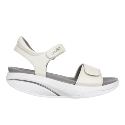 Imagen de MBT MALIA 2 Sandalias de Vestir para Mujer en Piel Oveja. Calzado Ligero y Cómodo Primavera Verano. Fisiológico Confort Estabilidad. Estilo Moderno con Velcro. Color Blanco