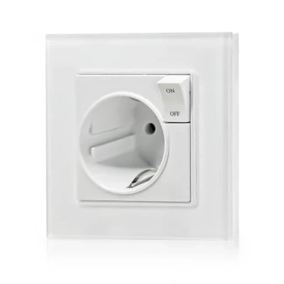 Imagen de LAIVIYA Enchufe con Interruptor, Interruptor Pared, Toma de Corriente Empotrada, Mecanismo Universal Soporte y Tornillos Montaje