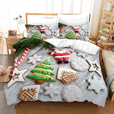 Imagen de BluvLy Fundas Nordicas para Cama De 180 Microfibra Cómodo Y Duradero Navidad Navideñas Navideña Juveniles 240 X 260 Cm + 2 Almohada 40X75