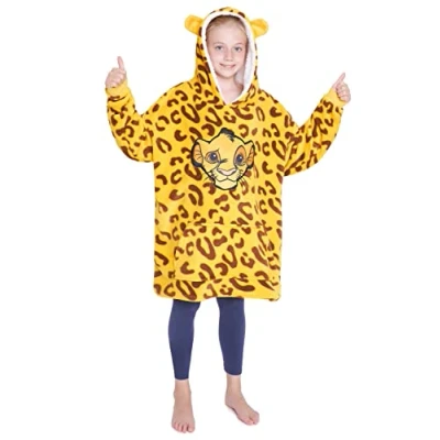 Imagen de Disney Sudaderas con Capucha para Niña, Sudadera Batamanta de Polar Stitch Minnie Bata Manta Oversize Niños Talla única (Mostaza)