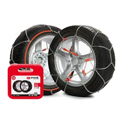 Imagen de SNOVIT E 9 NEO Talla 130 Cadena de nieve metálica mm. Turismo. Certificación ÖNORM EN16662 1. Set 2 Uds.