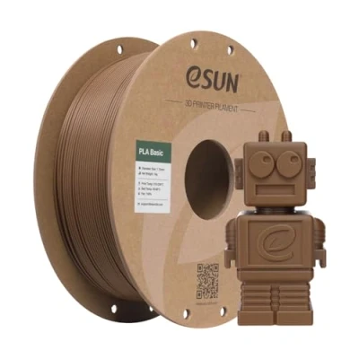Imagen de eSUN Filamento PLA de 1,75 mm, Basic 3D para impresora 3D, precisión dimensional +/ 0,03 bobina 1 kg (2,2 LBS) Super Speedy color marrón