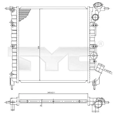 Imagen de Radiador, refrigeración del motor TYC 728 0029