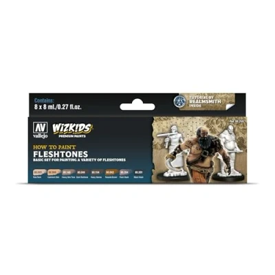 Imagen de Vallejo Farb Set, WizKids Fleshtones, 8 x ml Juego de Pintura Modelo, Multicolor, (Paquete 8) (214967)