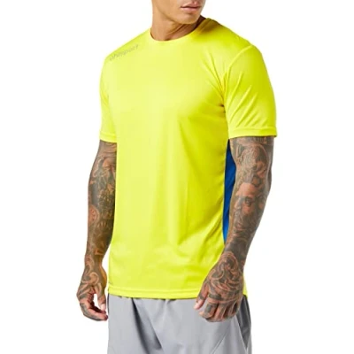 Imagen de Uhlsport Essential MC Camiseta de Juego Manga Corta, Hombre, Amarillo Lima/Azur, 104