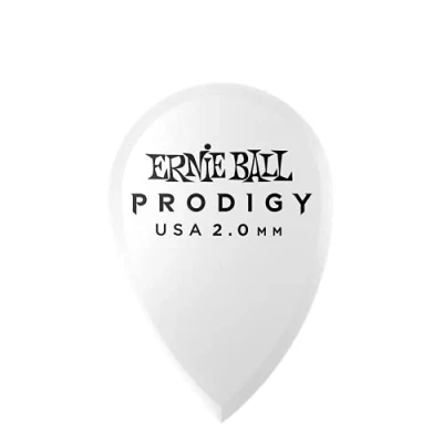 Imagen de Ernie Ball Prodigy Púas para guitarra, 2 mm, forma de lágrima, 6 unidades, color blanco