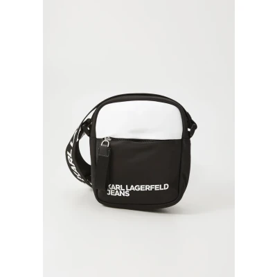 Imagen de KARL LAGERFELD JEANS Essential Nylon Crossbody Black and White, Hombres, Negro/Blanco