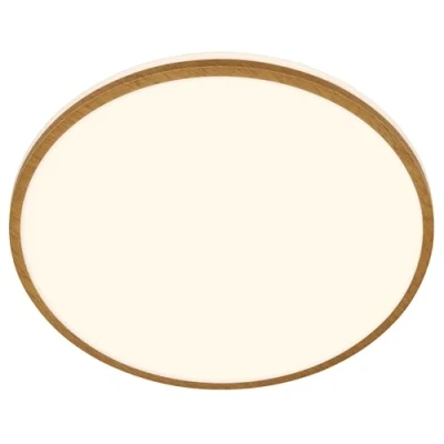 Imagen de Briloner Plafón LED Acorus, Ø 33 cm, blanco/color madera, IP44