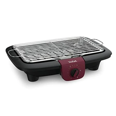 Imagen de Tefal BG90E5 Easygrill Adjust Parrilla eléctrica de mesa, 2300 W, superficie 720 cm², fácil limpieza, color negro y burdeos