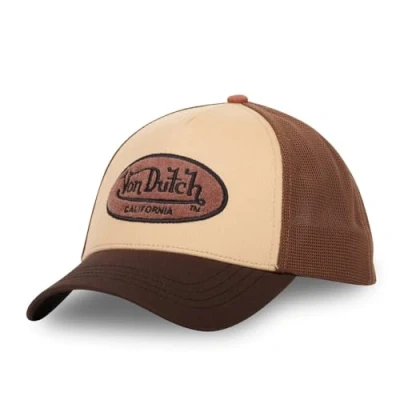 Imagen de Von Dutch Gorra para hombre y mujer, Trucker TERRY, Ajustable, beige, Talla única
