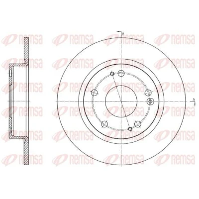 Imagen de REMSA Disco de freno Eje trasero 260, 0mm 9mm 5 114,3mm macizo 61756.00 42510TBAA00,42510TETH00 Discos freno,