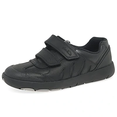 Imagen de Clarks Kid, Rex Stride Kids Leather Negro F (Estándar) 13 UK / 32 EU, Width Black
