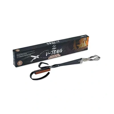 Imagen de MOESTA BBQ 10503 Pinzas para barbacoa V Tong (51 cm, mango de madera, multifunción, con abrebotellas)