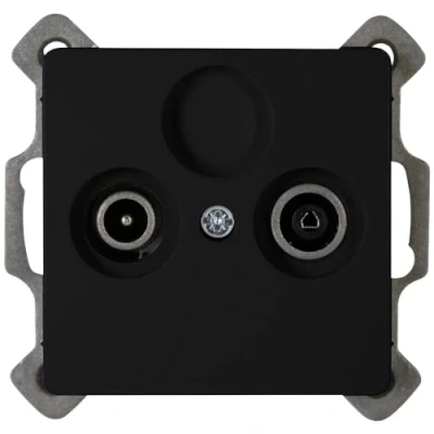 Imagen de Kopp Paris 921350082 Toma de Antena 2 vías para TV/RF, empotrable, Color Negro Mate