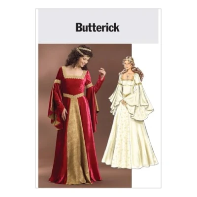 Imagen de Butterick B4571 Vestido Medieval para Mujer, patrón de Costura Disfraz Feria renacentista, Algodón, Multicolor, Sizes 14 20