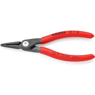 Imagen de Knipex Alicate de precisión para arandelas interiores en taladros gris atramentado, recubiertos plástico antideslizante 140 mm (cartulina autoservicio/blíster) 48 11 J0 SB
