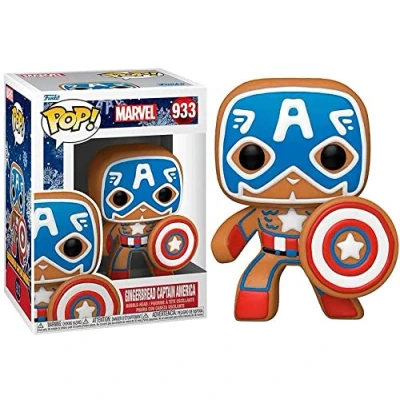 Imagen de Funko Pop! Marvel: Holiday Captain America Marvel Comics Cómics Figura de Vinilo Coleccionable Idea Regalo Mercancia Oficial Juguetes para Niños y Adultos Comic Books Fans
