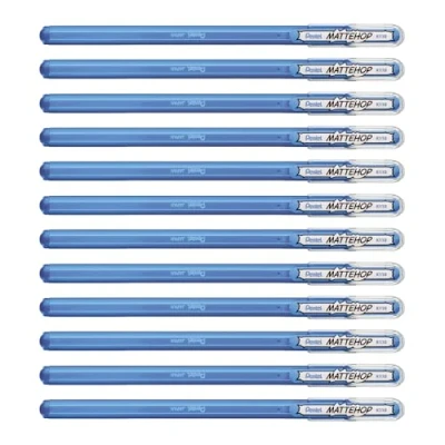 Imagen de Pentel Mattehop Juego de 12 bolígrafos gel (1,0 mm), color azul